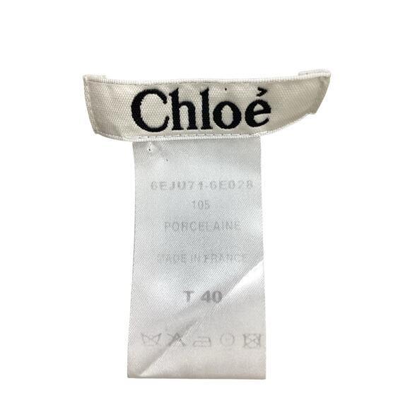 Chloé Skirt Women’s Size 6 Silver Shimmer A-Line Knee Length “Porcelaine” Color - Picture 4 of 4